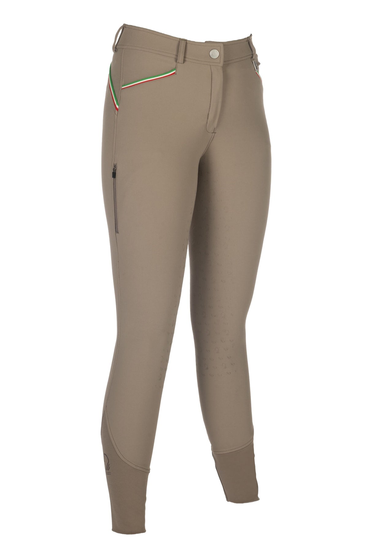 HKM Ladies Silicone Full Grip Riding Breeches -Livigno Sportive- #colour_taupe