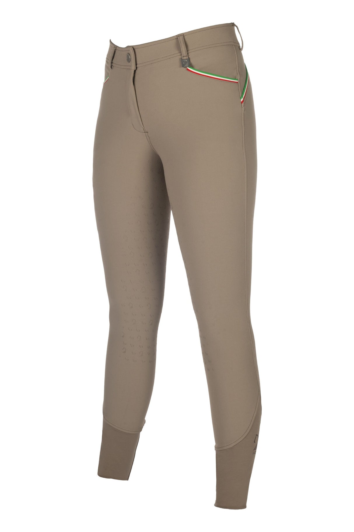 HKM Ladies Silicone Full Grip Riding Breeches -Livigno Sportive- #colour_taupe