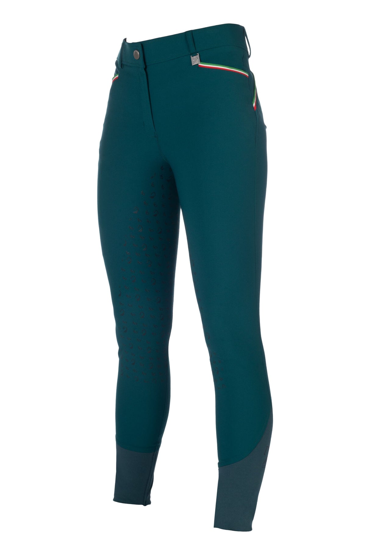 HKM Ladies Silicone Full Grip Riding Breeches -Livigno Sportive- #colour_deep-green