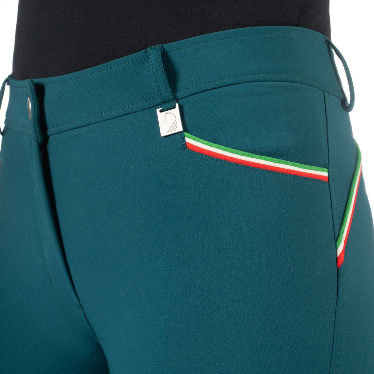 HKM Ladies Silicone Full Grip Riding Breeches -Livigno Sportive- #colour_deep-green