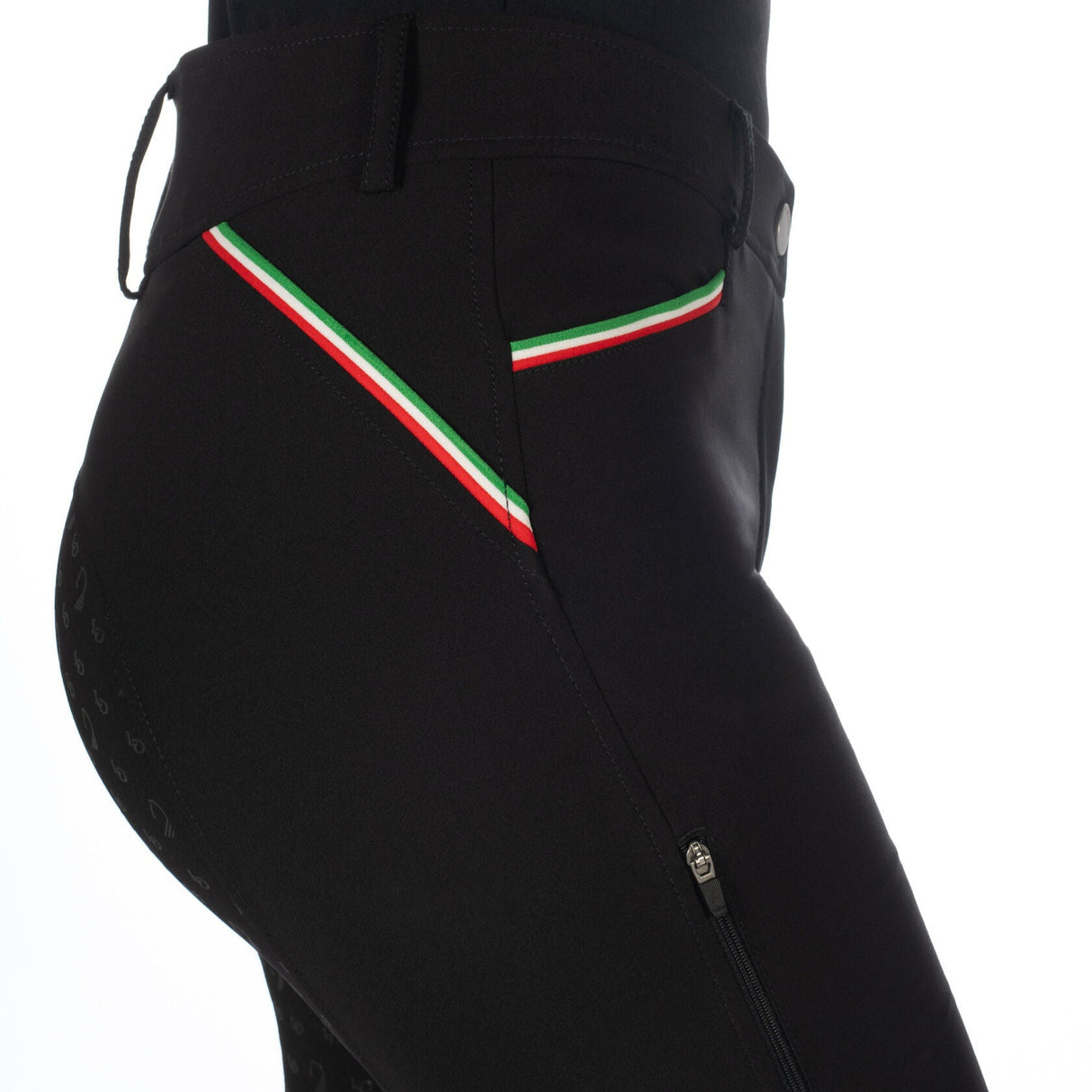 HKM Ladies Silicone Full Grip Riding Breeches -Livigno Sportive- #colour_black