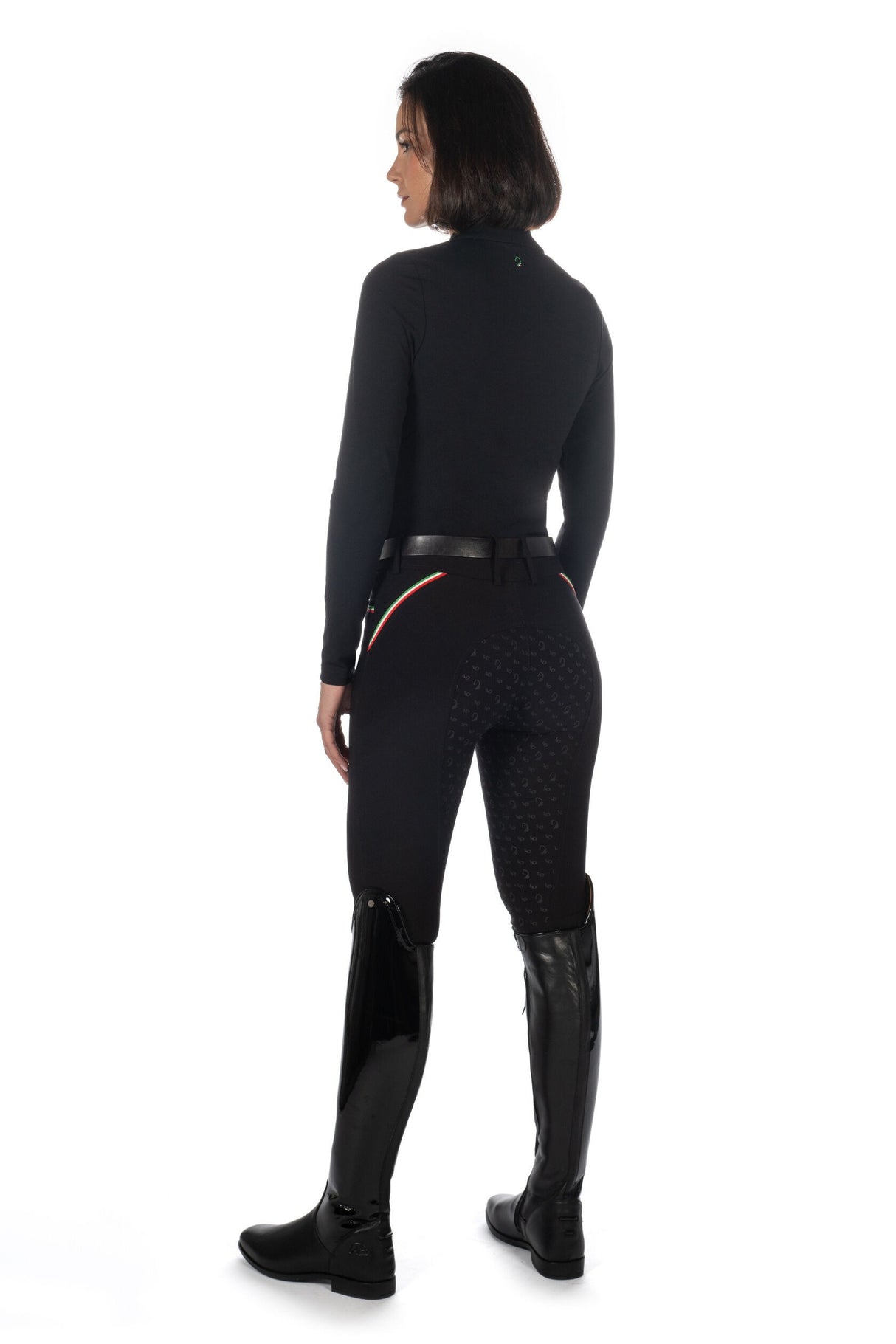 HKM Ladies Silicone Full Grip Riding Breeches -Livigno Sportive- #colour_black