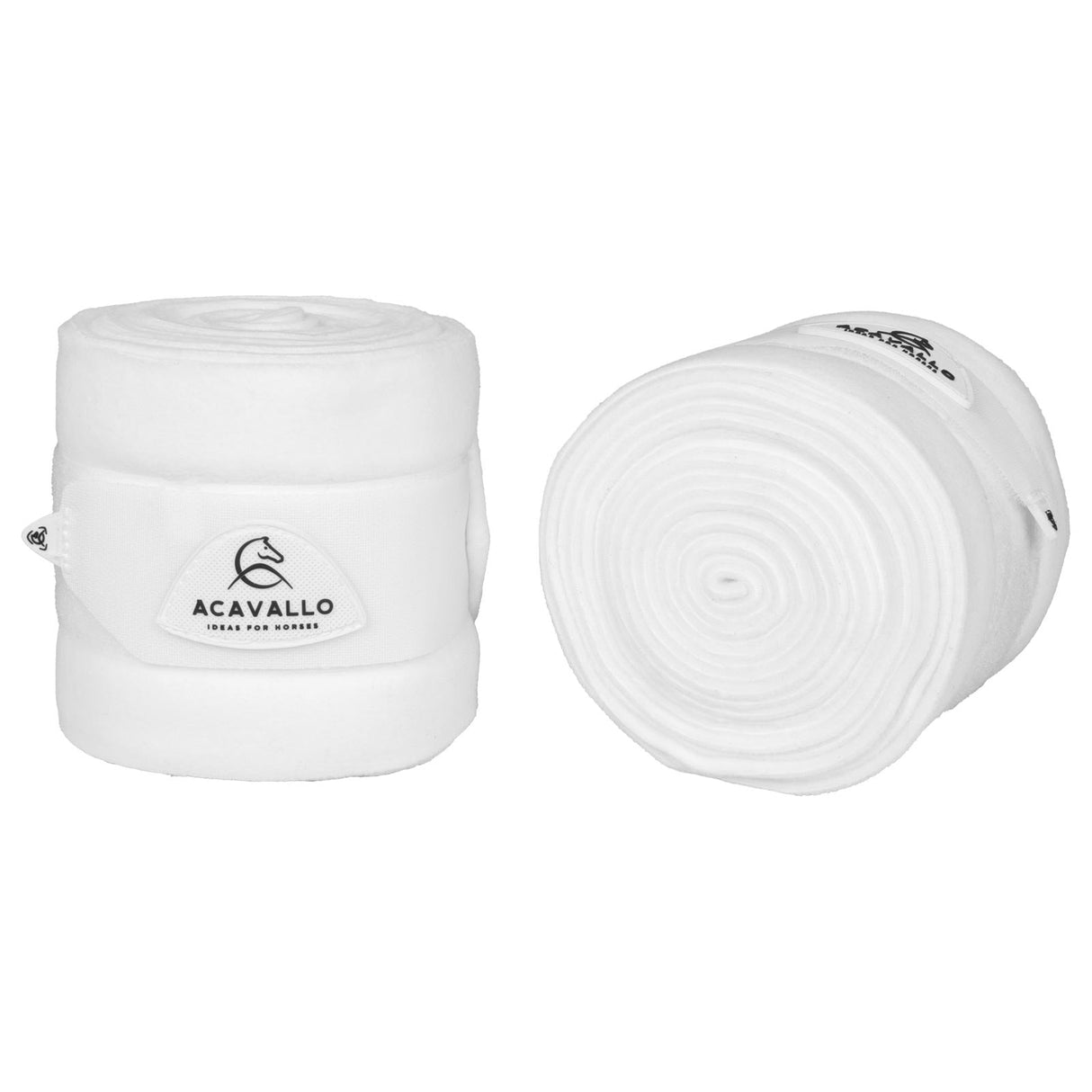 Acavallo Fleece Exercise Bandages Hook-And-Loop Closure Fastening #colour_white