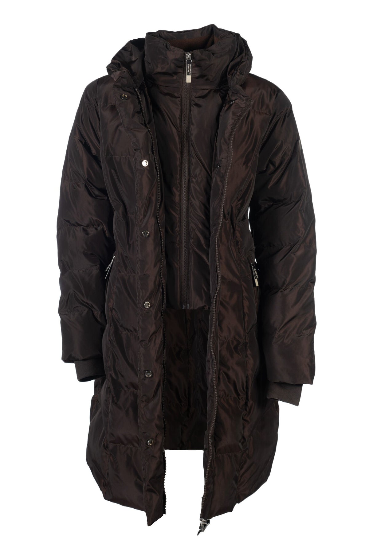 HKM Ladies Quilted Coat -Livigno- #colour_dark-brown