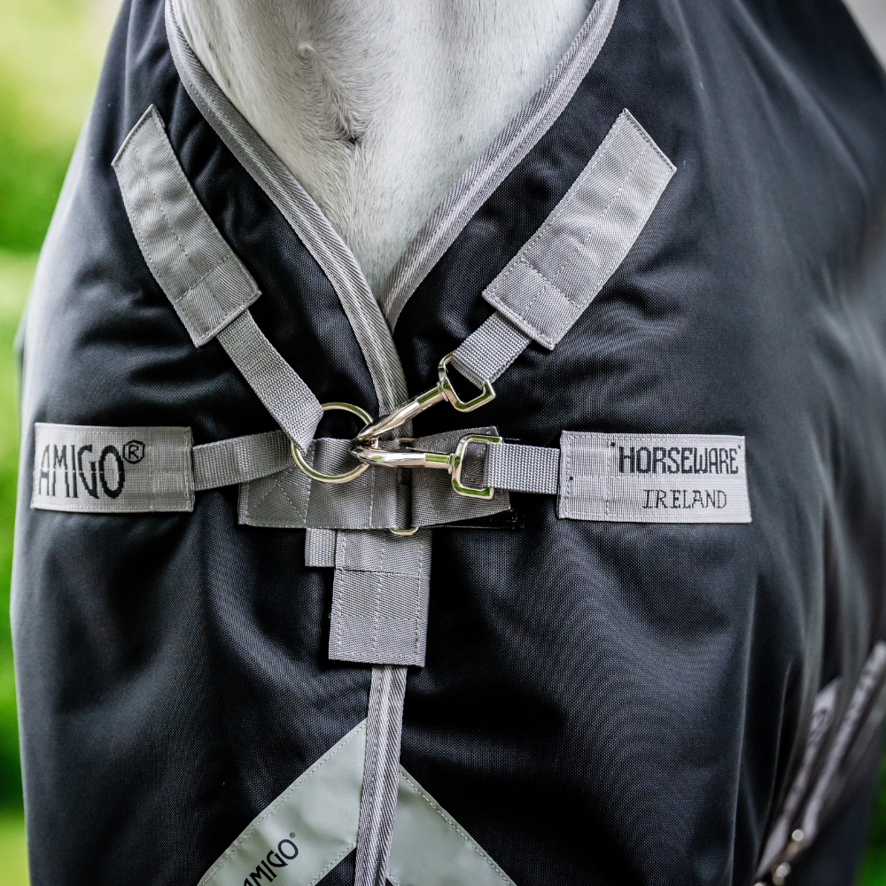Horseware Ireland Amigo 1200D 0g Turnout Rug #colour_black-titanium-grey-silver