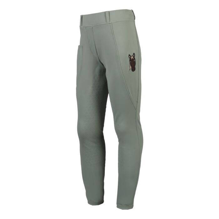 HKM Children's Silicone Full Seat Riding Leggings -Mia- #colour_sage
