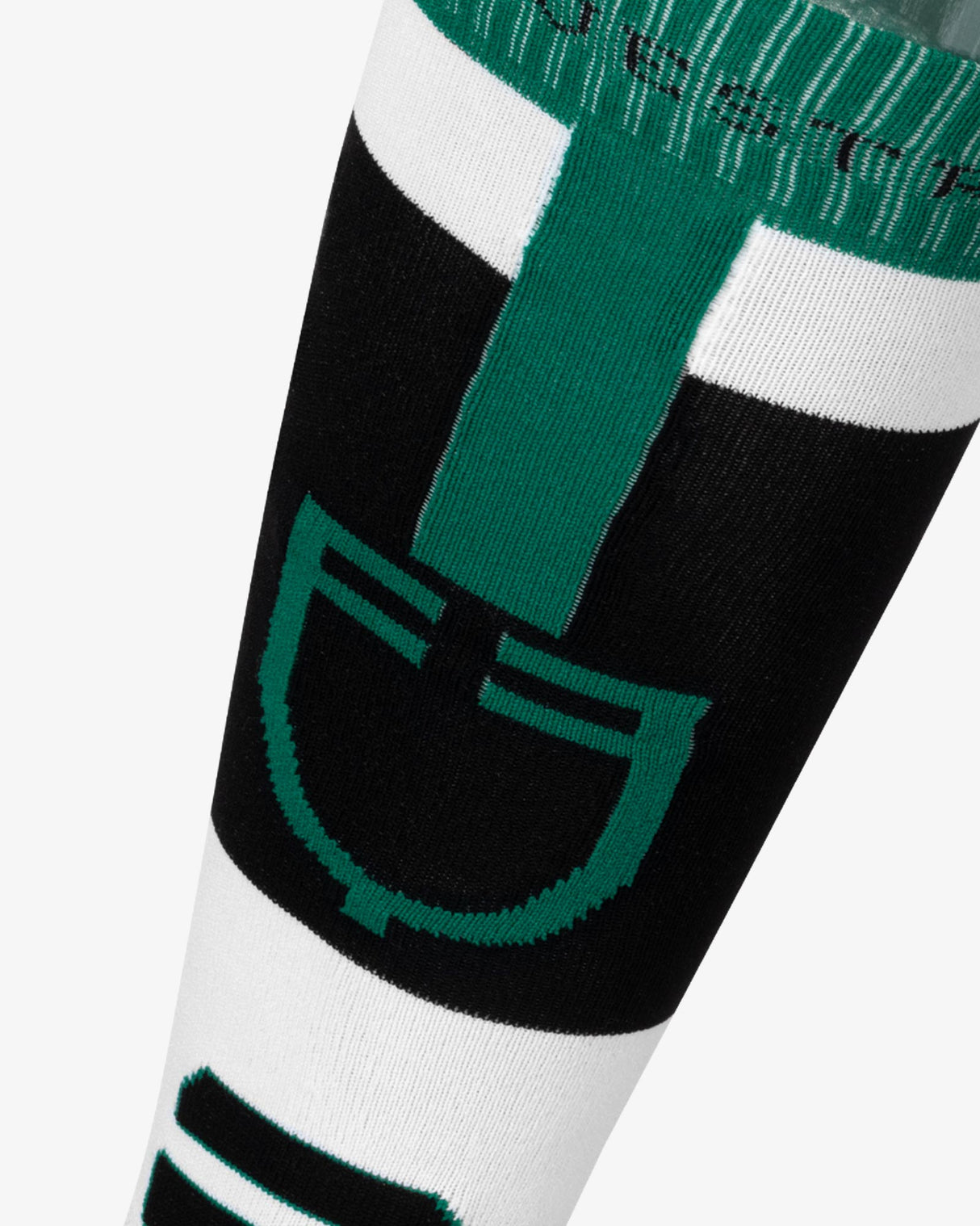 Equestro Sock In Technical And Breathable Fabric With Logo #colour_green-black-white
