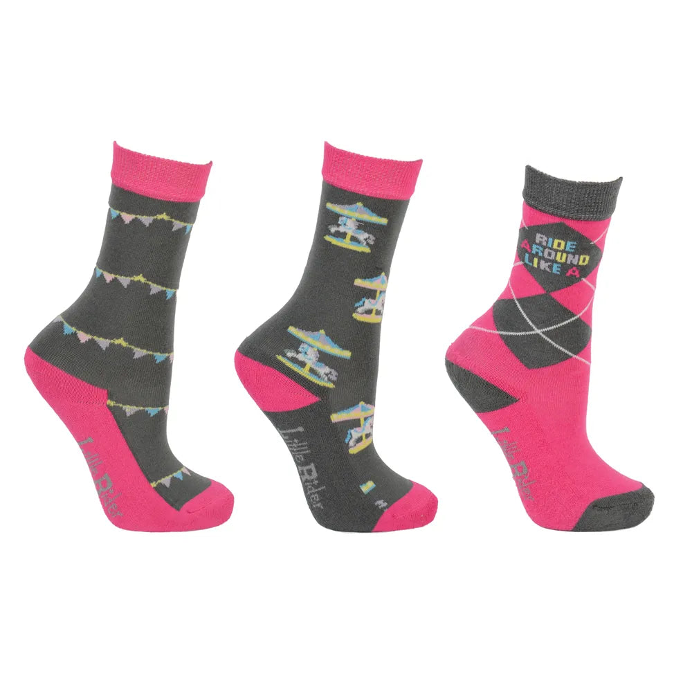 Merry Go Round Socks by Little Rider - Pack of 3