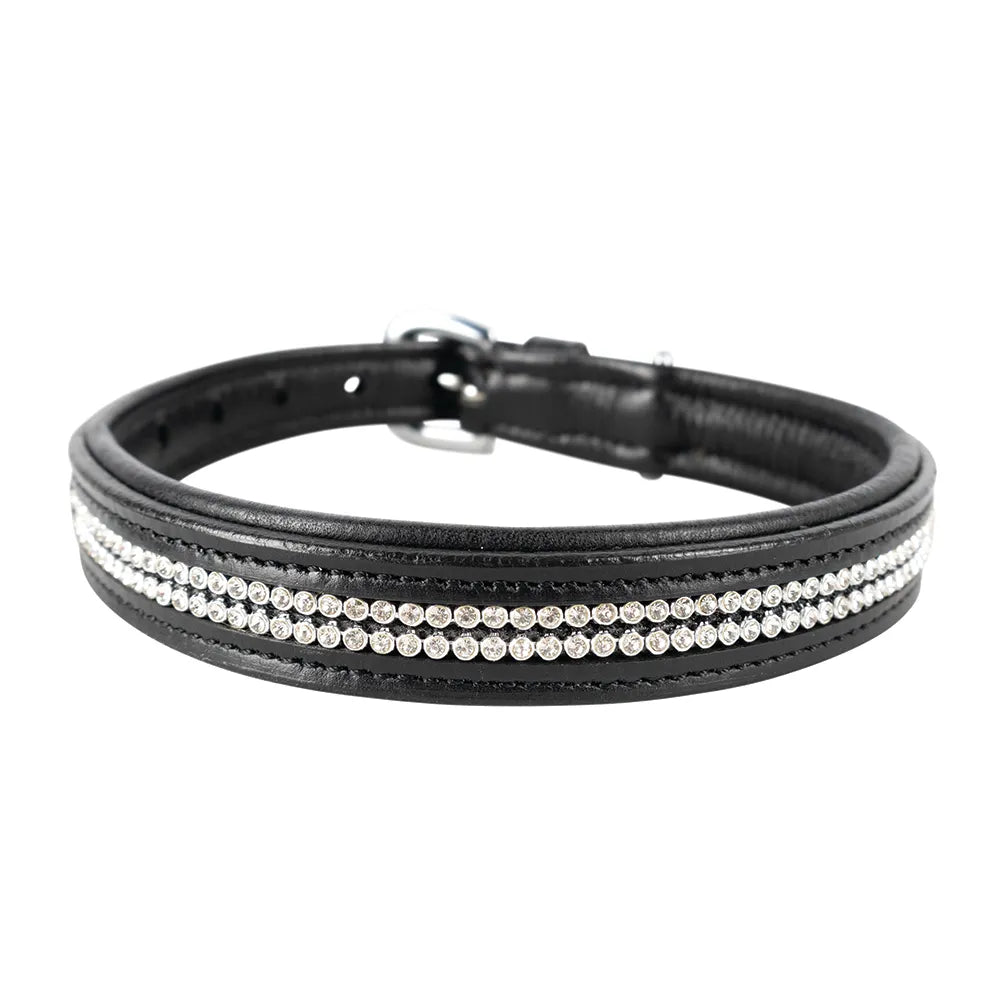 Benji & Flo Dazzling Diamante Dog Collar #colour_black