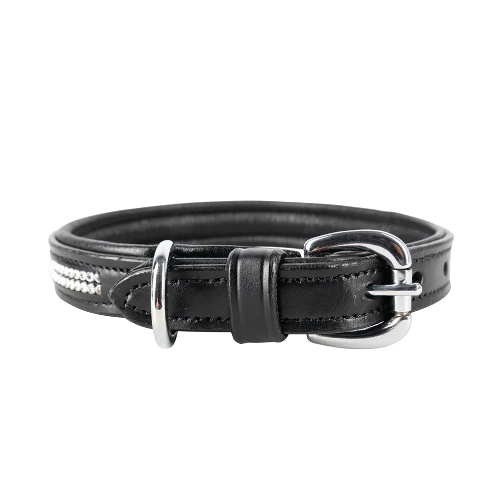 Benji & Flo Dazzling Diamante Dog Collar #colour_black