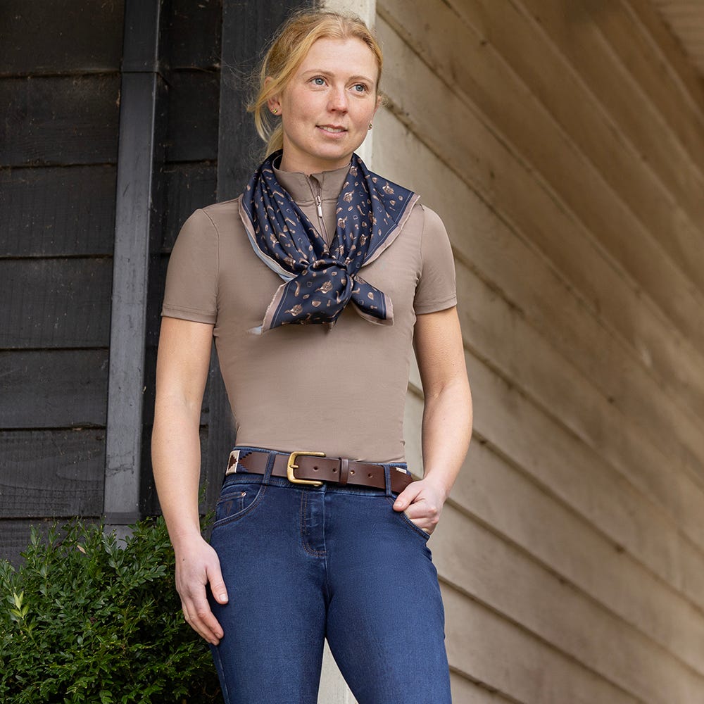 Hy Equestrian Elevate Country Scarf #colour_navy-fossil