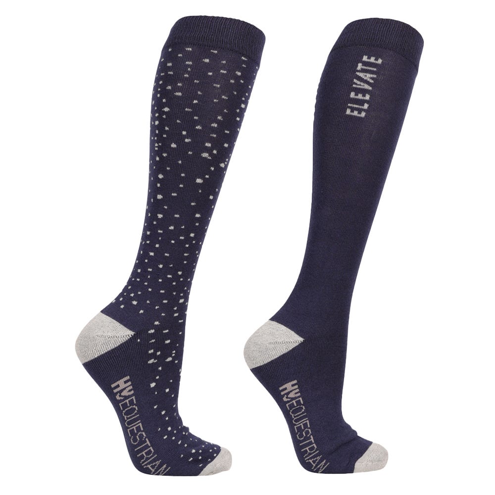 Hy Equestrian Elevate Allure Socks Pack of 2 #colour_navy