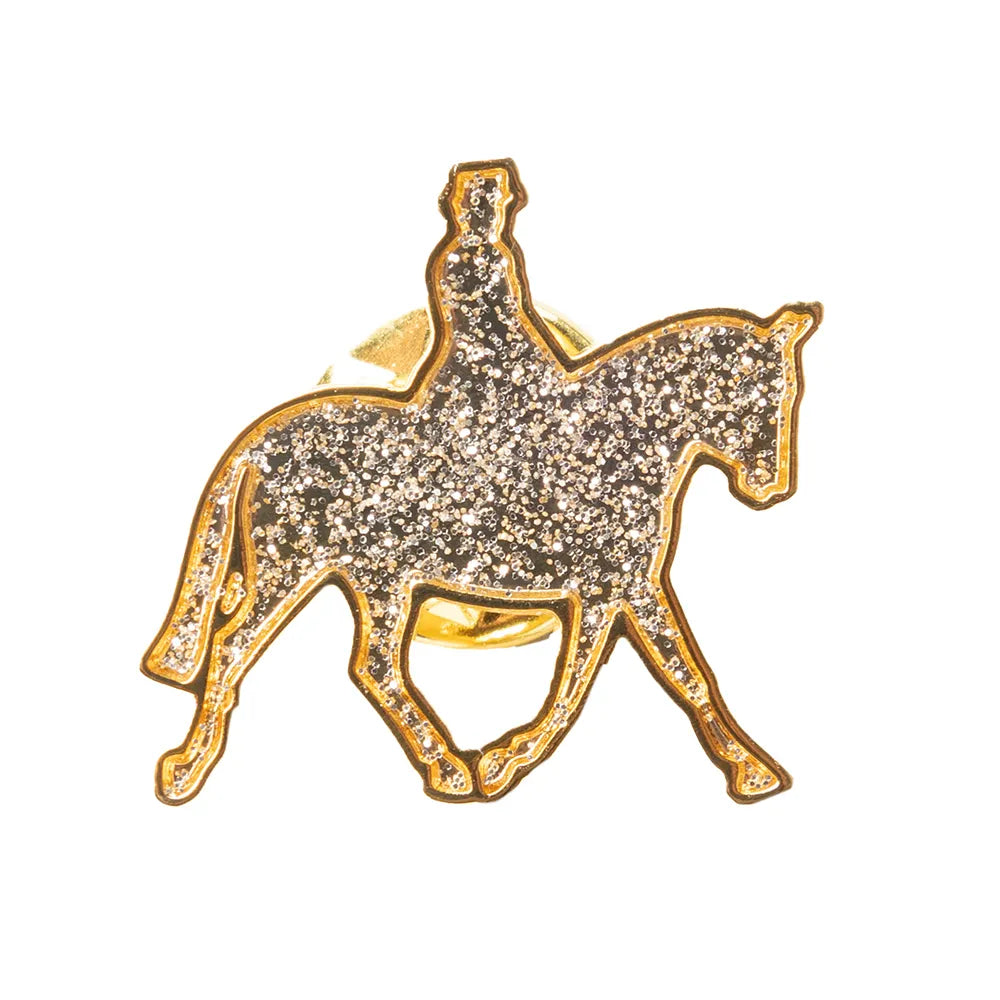 Supreme Products Glitz & Glam Horse & Rider Tie Pin #colour_gold-silver