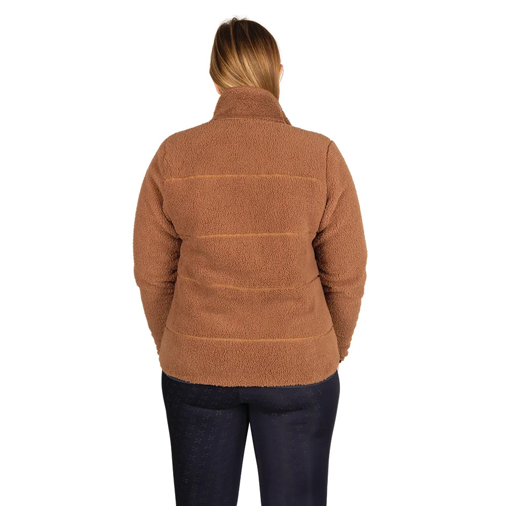 Hy Equestrian Elevate Style Teddy Fleece Jacket #colour_brown