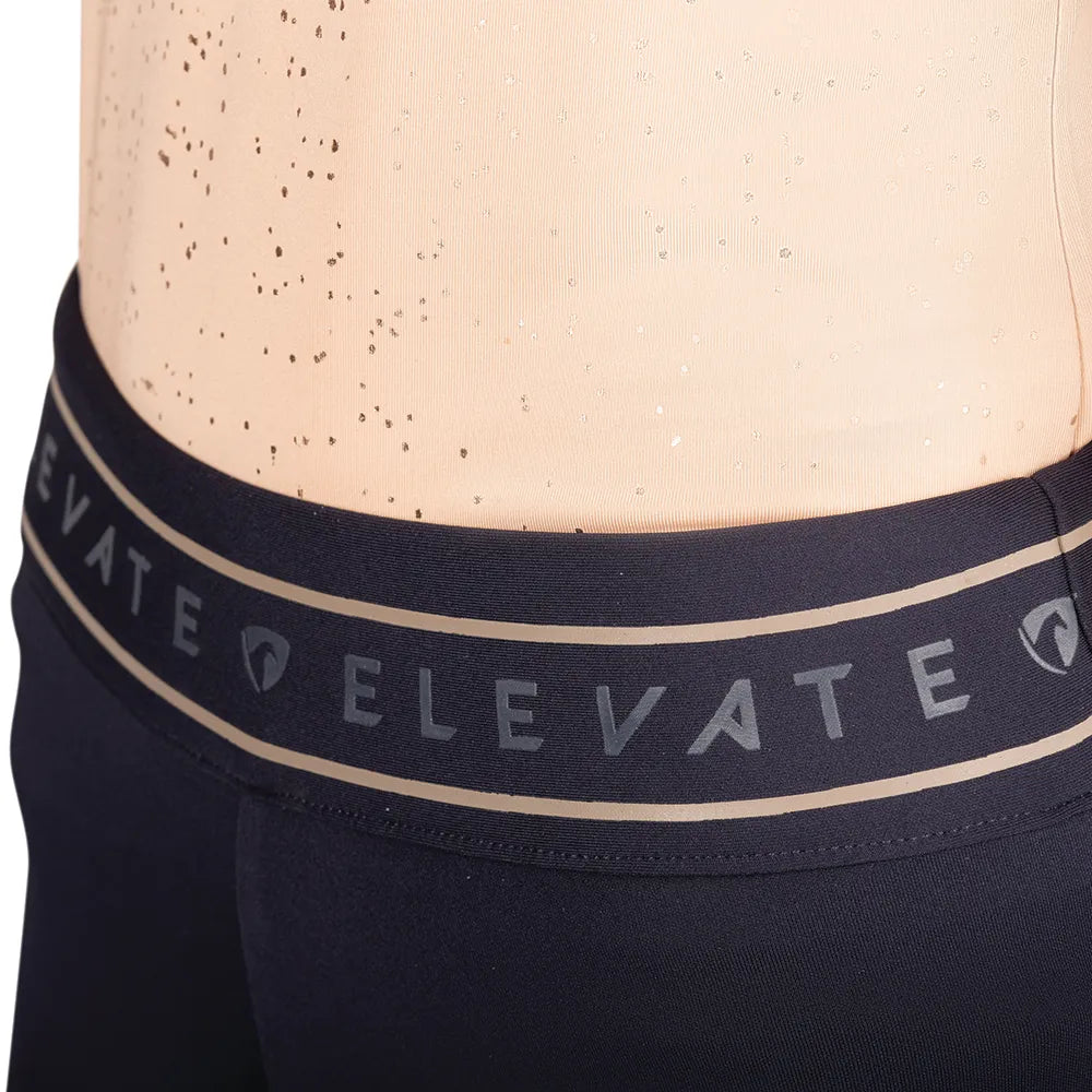 Hy Equestrian Elevate Allure Mizs Riding Tights #colour_navy-rose-gold