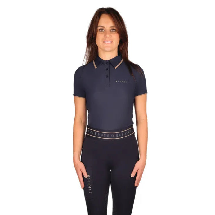 Hy Equestrian Ladies Elevate Allure Polo #colour_navy-fosil