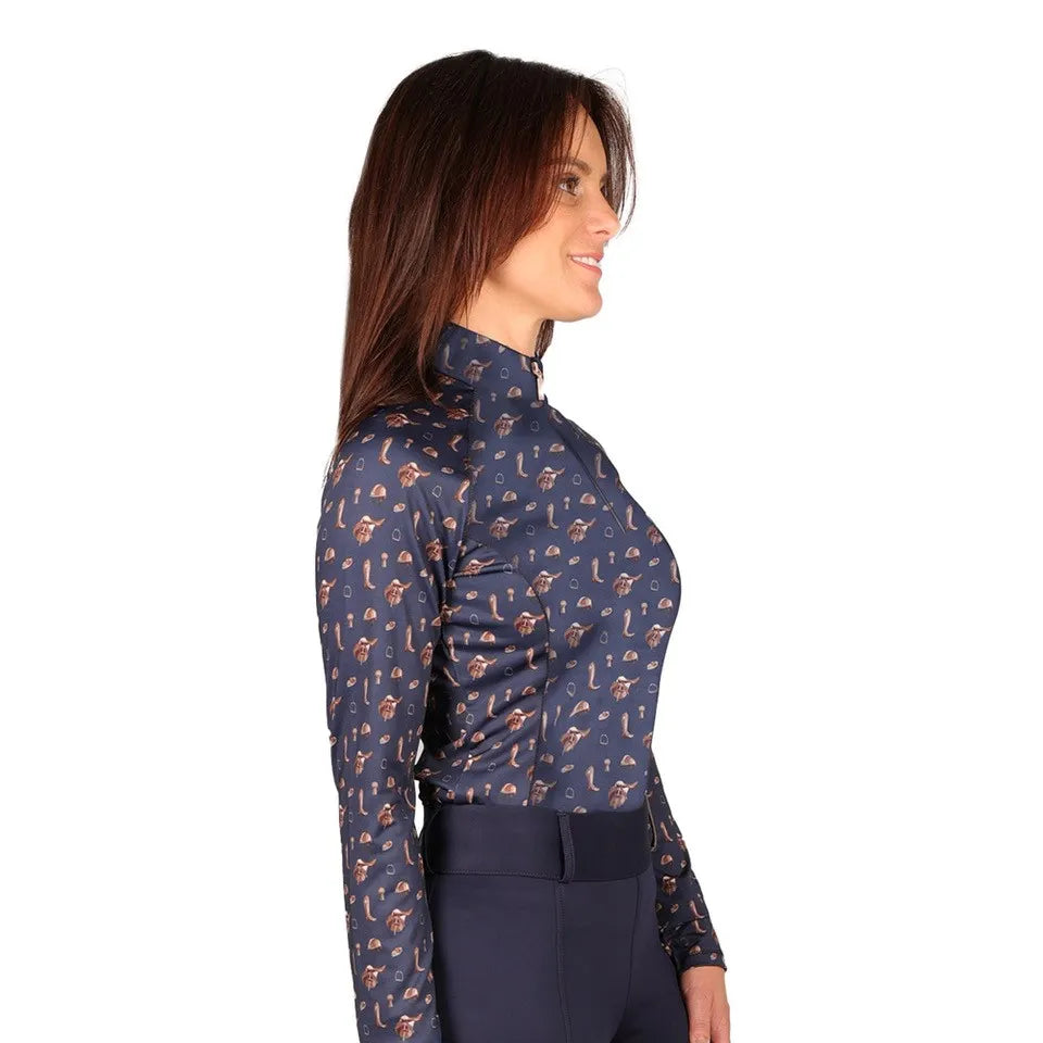 Hy Equestrian Ladies Elevate Country Base Layer #colour_navy-fossil