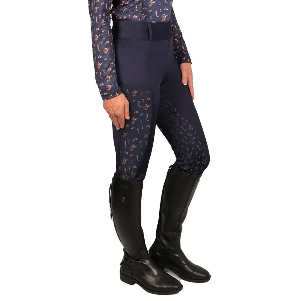 Hy Equestrian Ladies Elevate Country Riding Tights #colour_navy