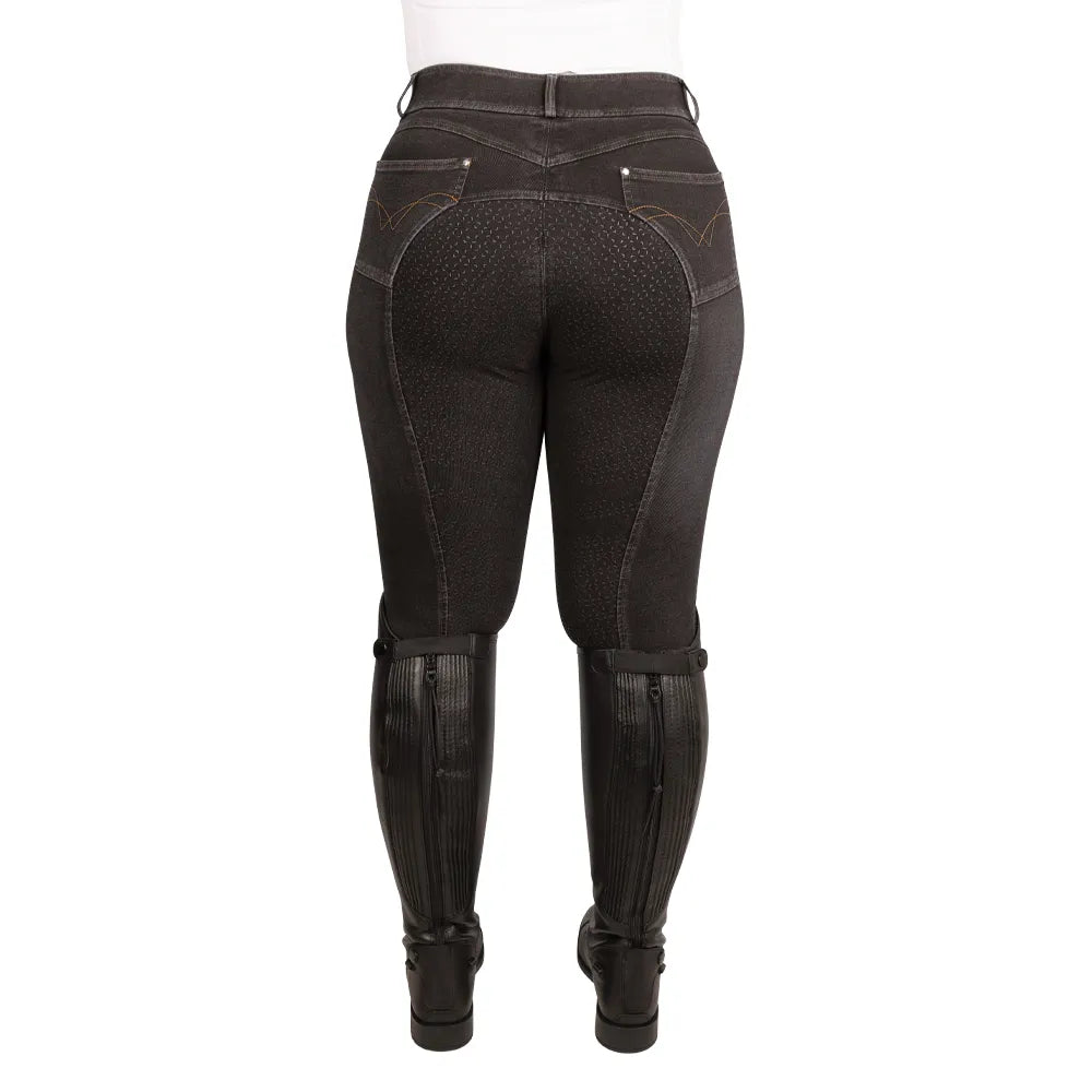 Hy Equestrian Elevate Style Denim Breeches #colour_black
