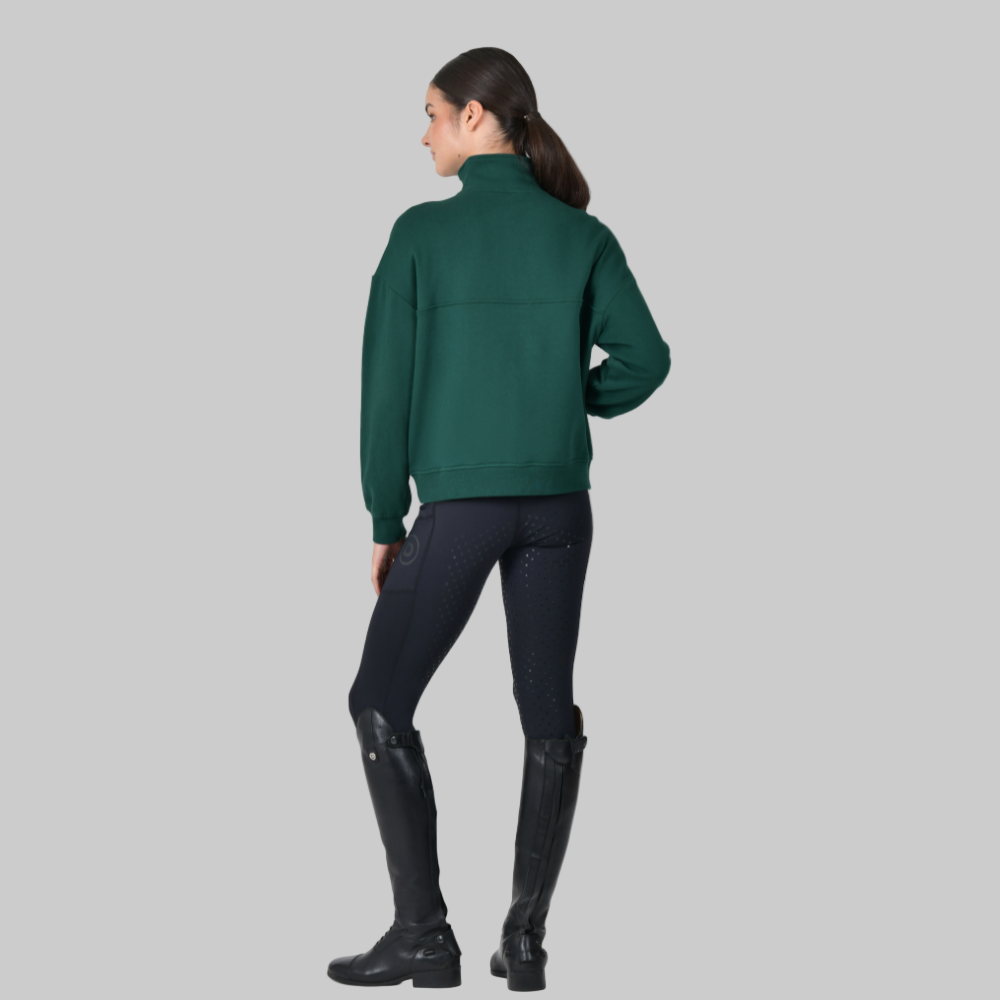 Dublin Ladies 1/4 Zip Fleece Pullover #colour_dark-emerald-green