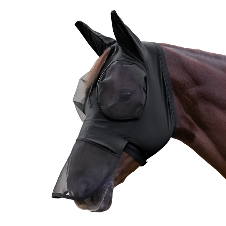 Waldhausen Puck Fly Mask With Nose Protection #colour_black