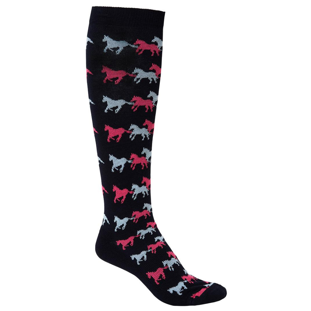 Mountain Horse Children's Running Horse Socks #colour_navy