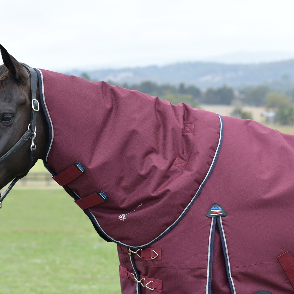 Weatherbeeta Comfitec Essential 220G Turnout Neck Cover #colour_burgundy-navy