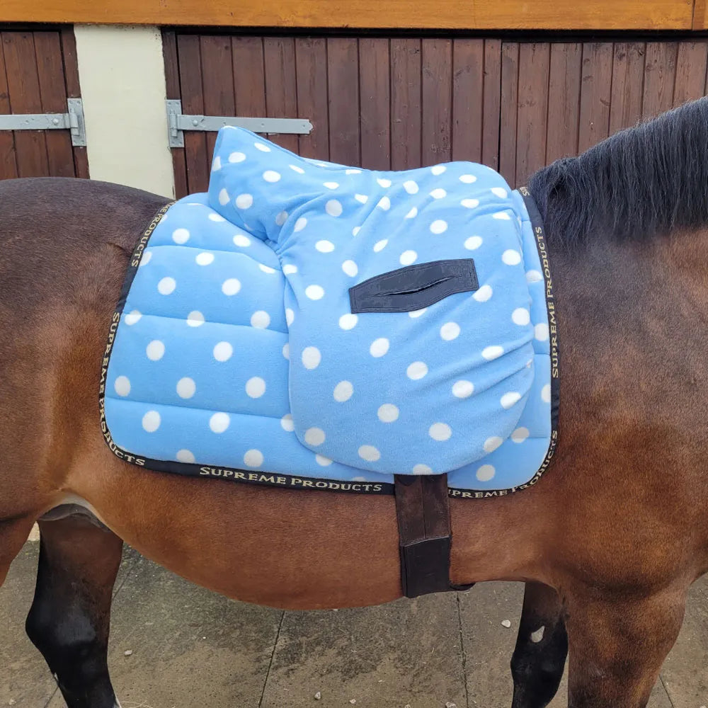 Supreme Products Ride on Dotty Fleece Saddle Cover #colour_beautiful-blue
