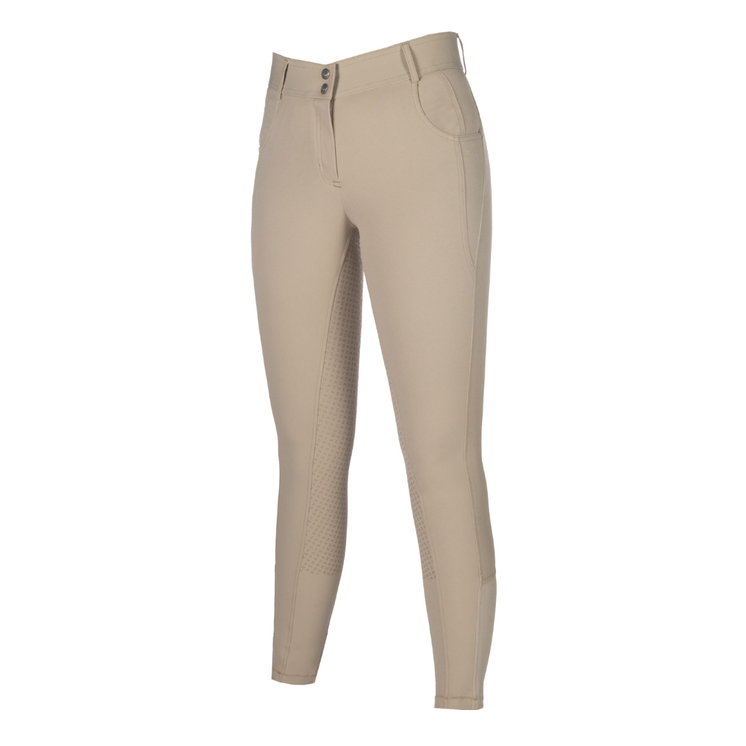 HKM Children's Silicone Full Seat Riding Breeches -Ari Mid Rise- #colour_beige
