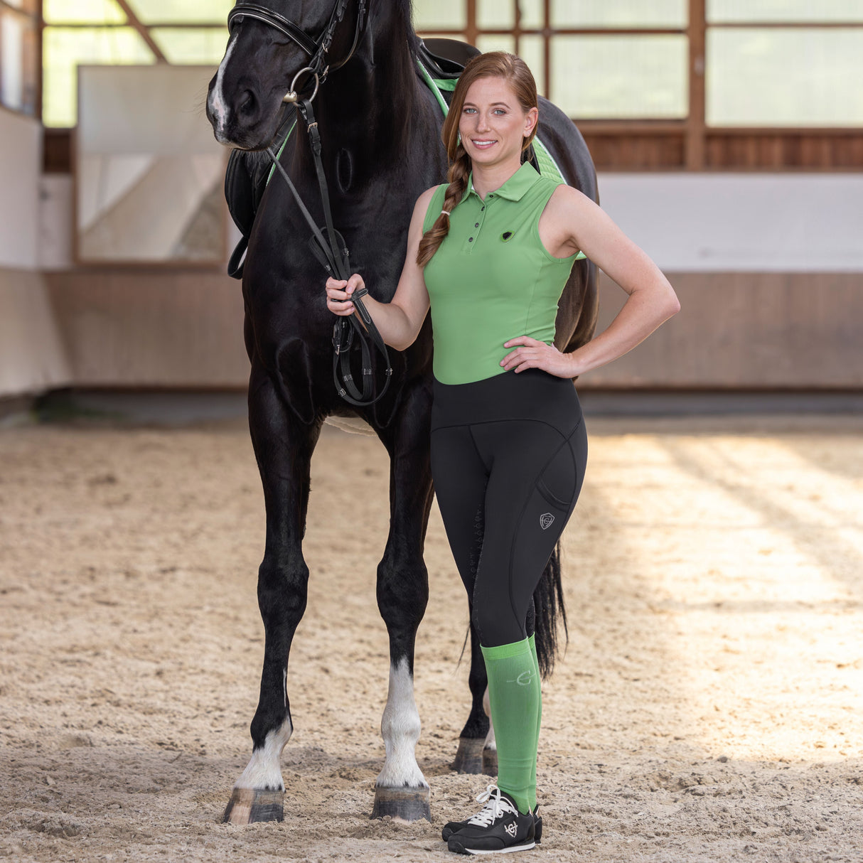 Covalliero Ladies Pull On Riding Tights #colour_black