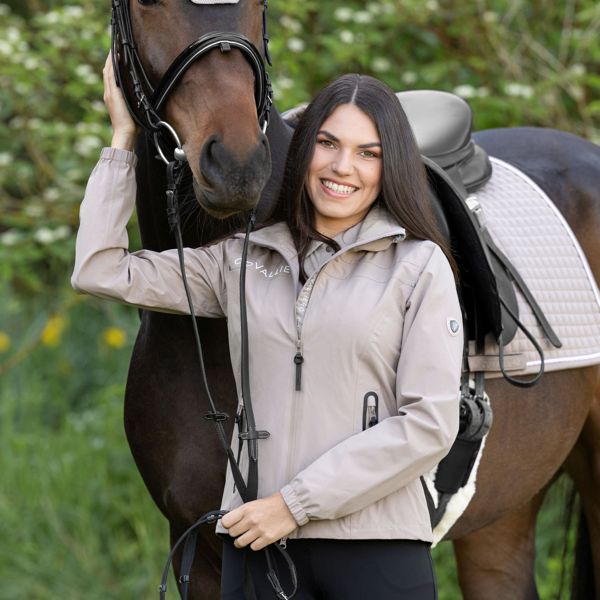 Covalliero Ladies Rain Jacket #colour_beige