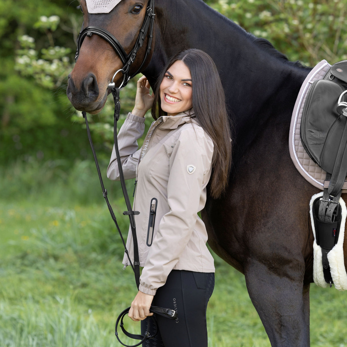 Covalliero Ladies Rain Jacket #colour_beige