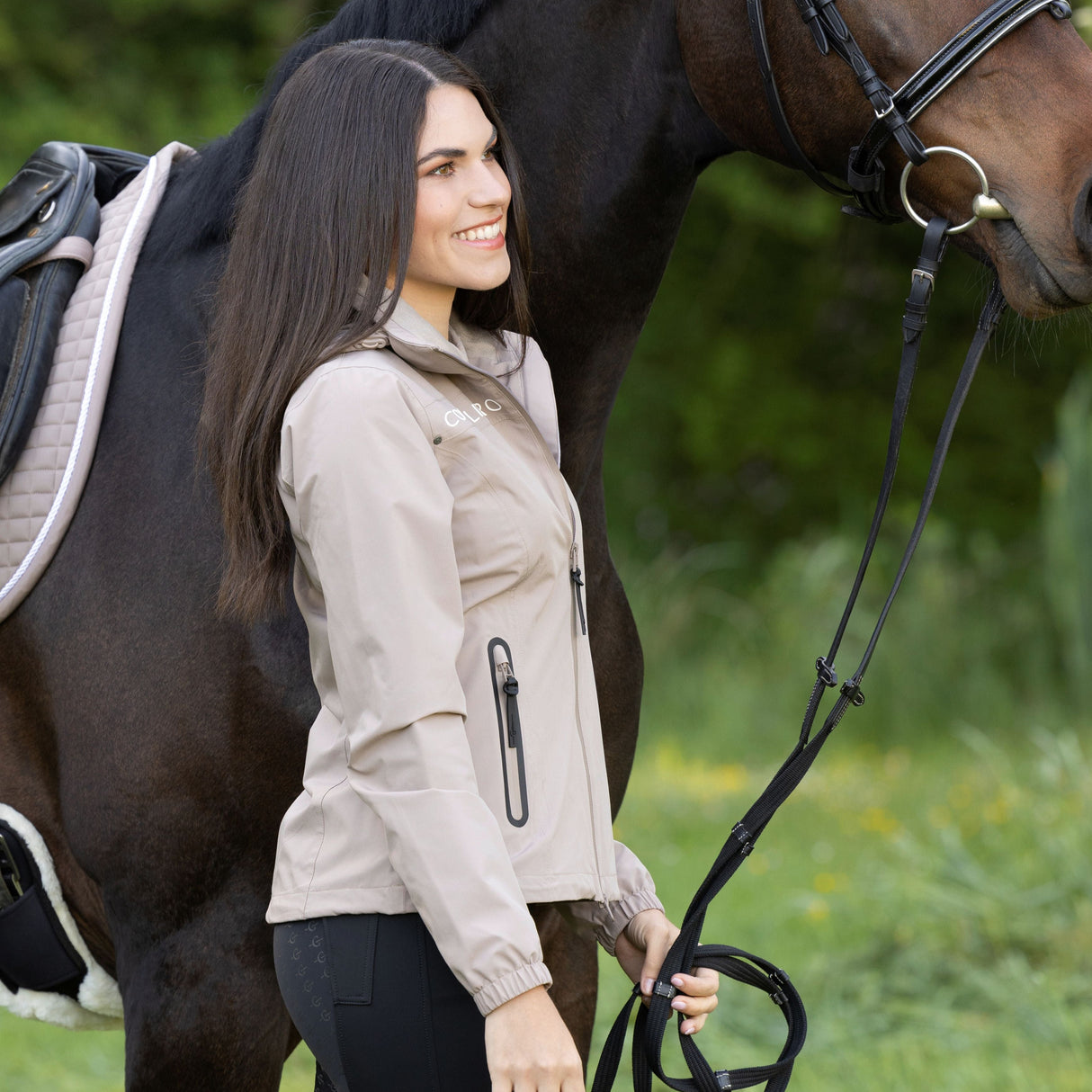 Covalliero Ladies Rain Jacket #colour_beige