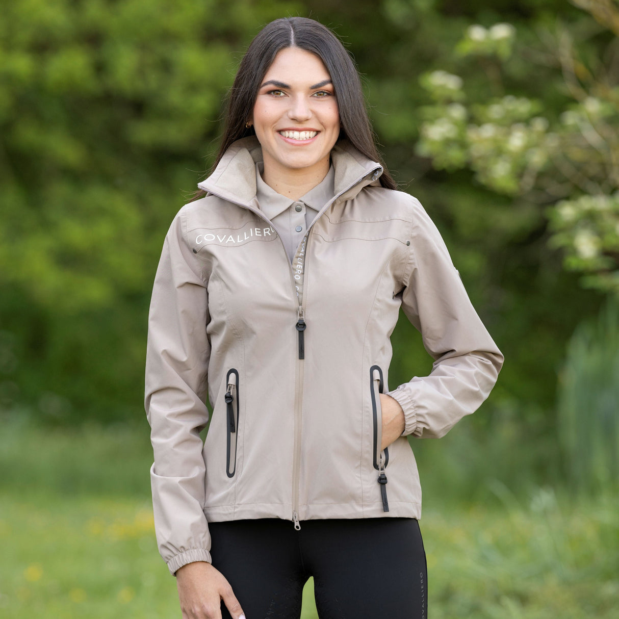 Covalliero Ladies Rain Jacket #colour_beige