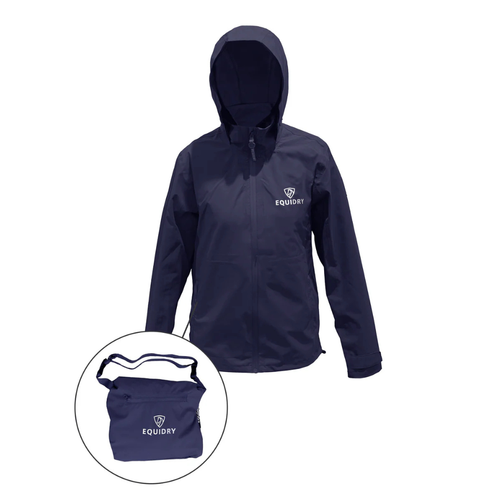EQUIDRY Children's Nimbus Pack Away Jacket #colour_navy