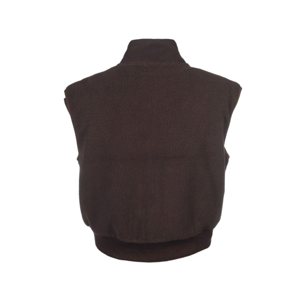 HKM Ladies Vest -Arezzo Teddy- #colour_dark-brown