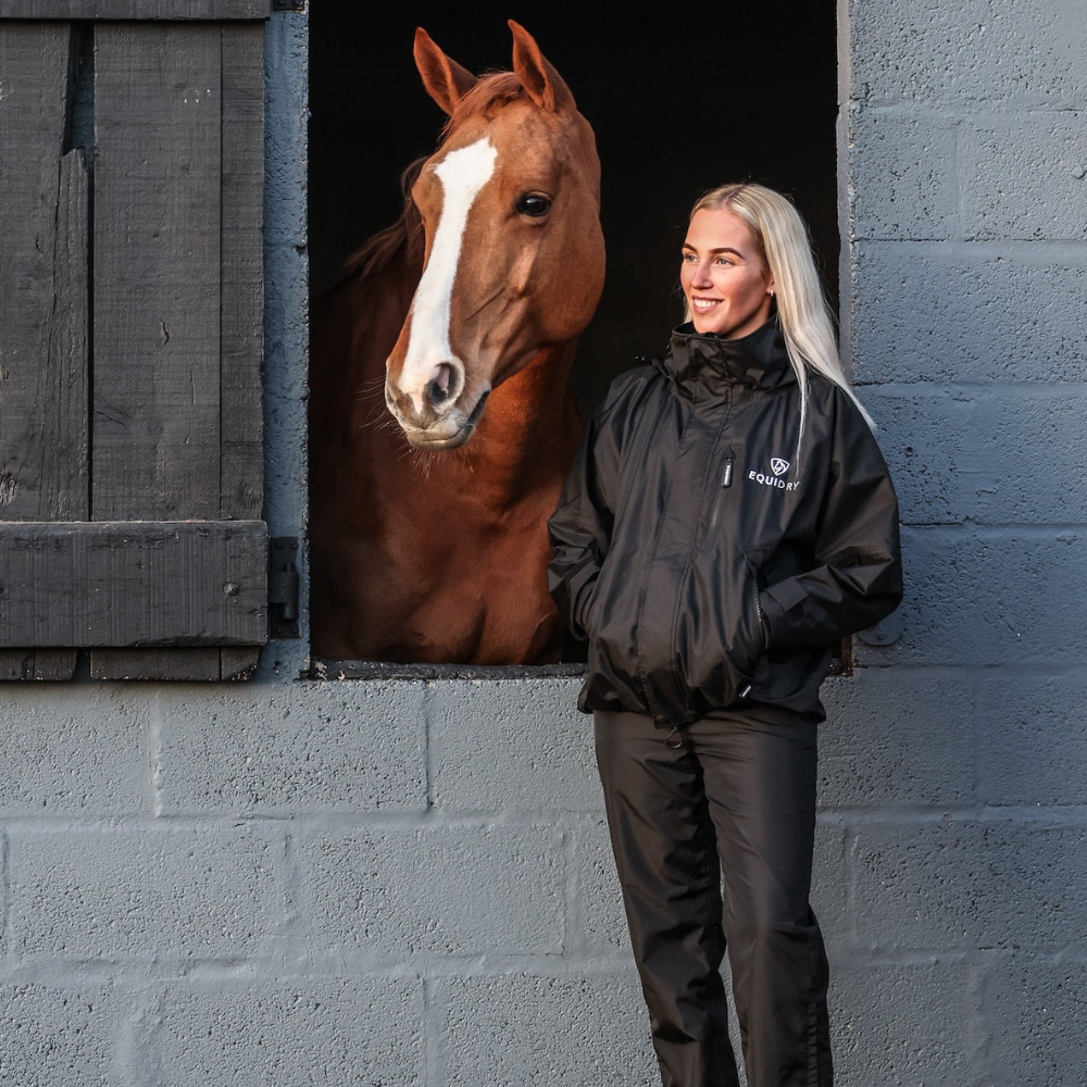 EQUIDRY Women's Thin Fleece Shortie #colour_black-black