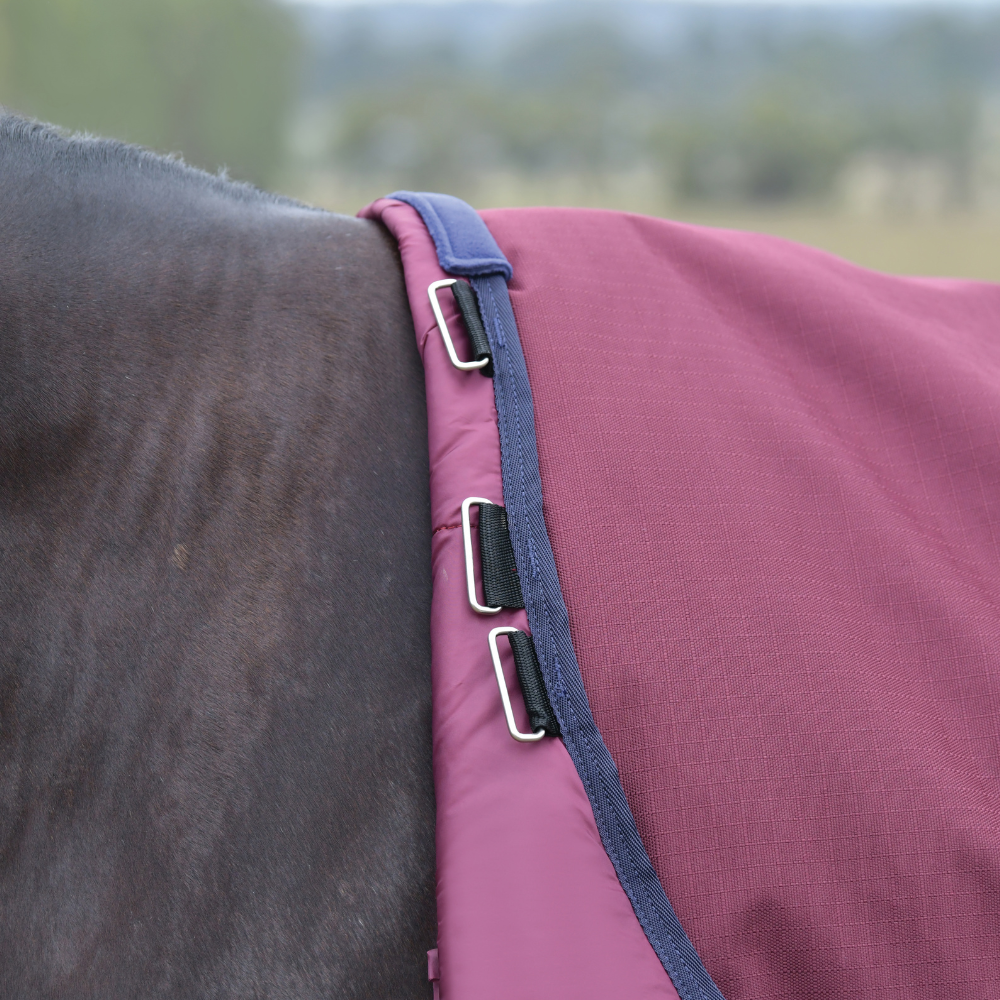 Weatherbeeta Comfitec Essential 50G Detach-A-Neck Turnout #colour_burgundy-navy
