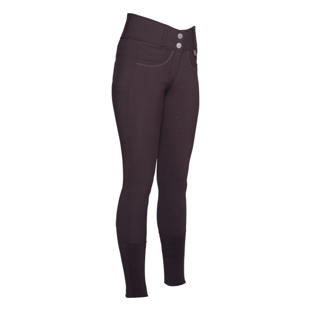 HKM Ladies Silicone Full Seat Riding Breeches -Arezzo- #colour_dark-brown