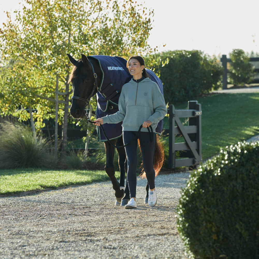 Dublin Ladies 1/4 Zip Hooded Fleece Pullover #colour_washed-teal