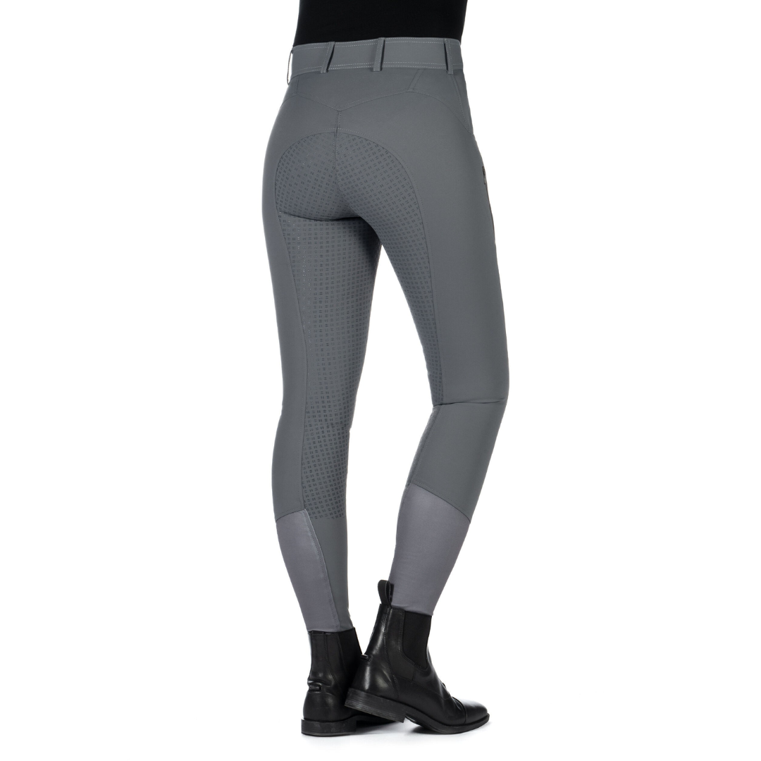 HKM Children's Silicone Full Seat Riding Breeches -Ari Mid Rise- #colour_grey