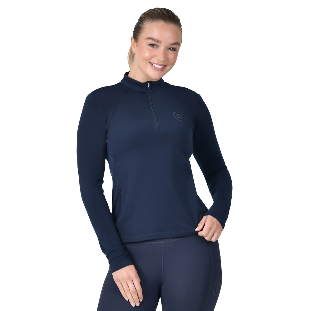 Dublin Ladies Brushed Long Sleeve Riding Top #colour_navy