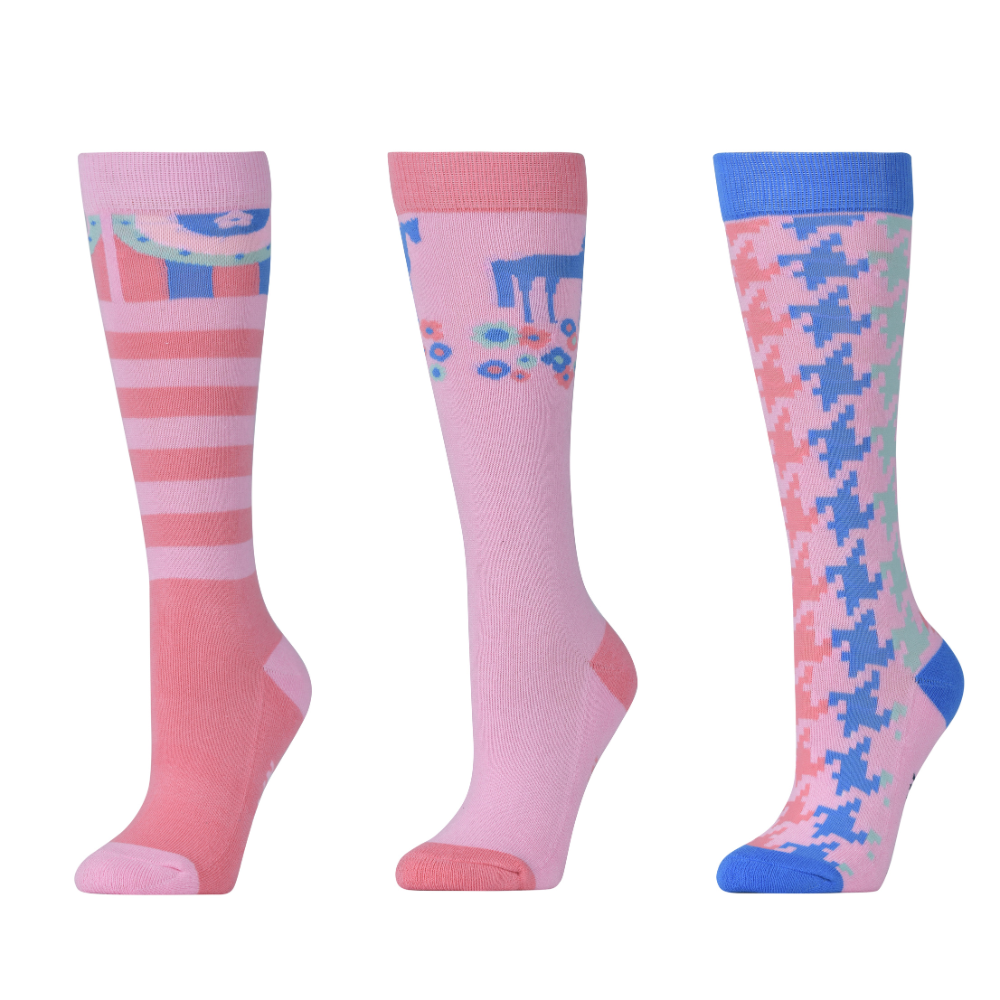 Dublin 3 Pack Socks Childs #colour_pastel-pink-carnival