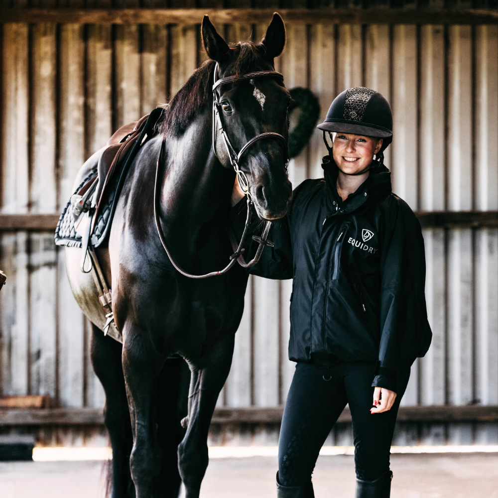 EQUIDRY Women's Thin Fleece Shortie #colour_black-black