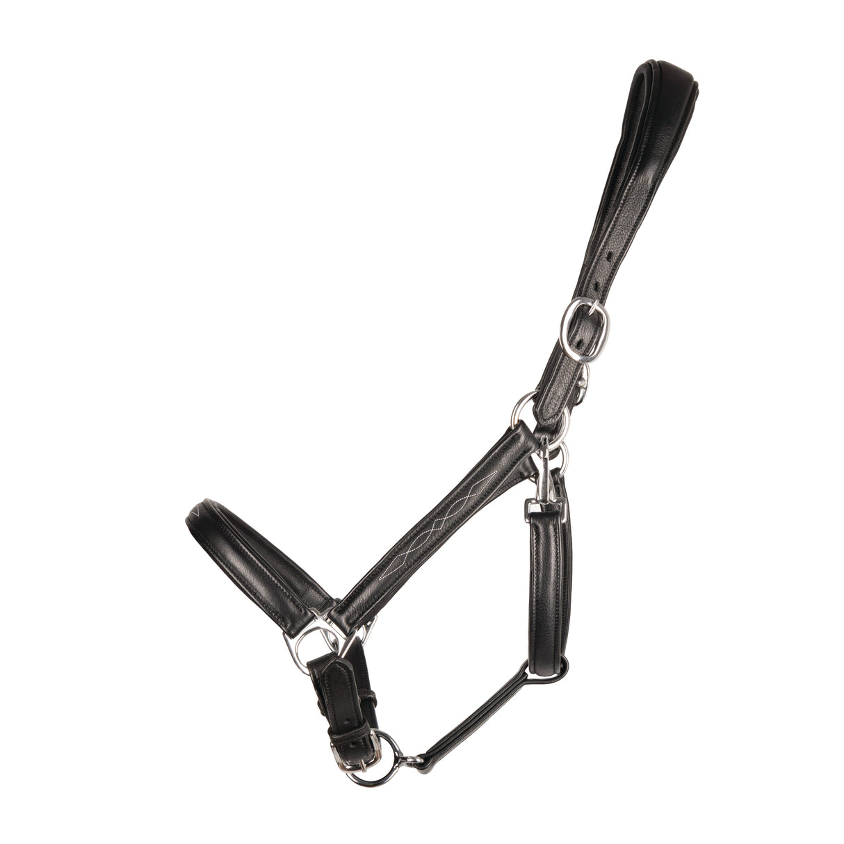 ProPresicce Softy Leather Head Collar by Hy Equestrian #colour_black-silver