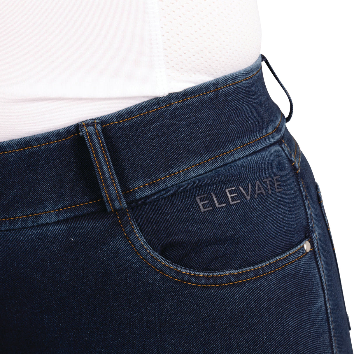 Hy Equestrian Elevate Style Denim Breeches #colour_dark-blue