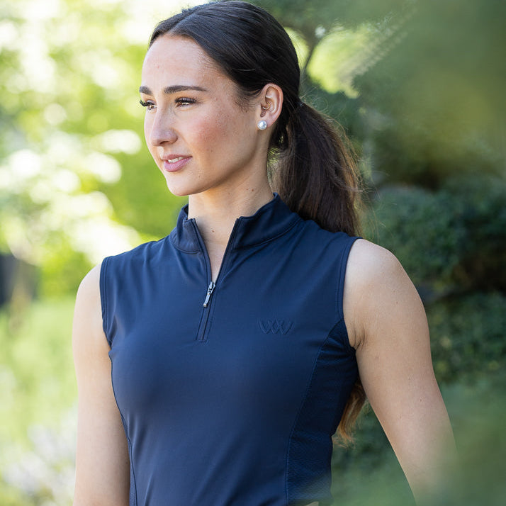 Woof Wear Ladies Sleeveless Tech Riding Shirt #colour_navy
