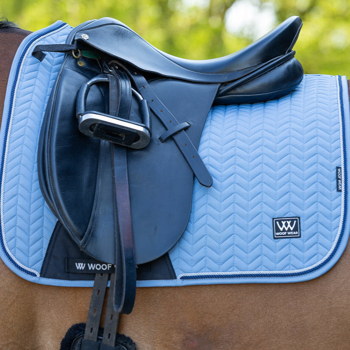 Woof Wear Herringbone Dressage Saddle Pad #colour_steel-blue
