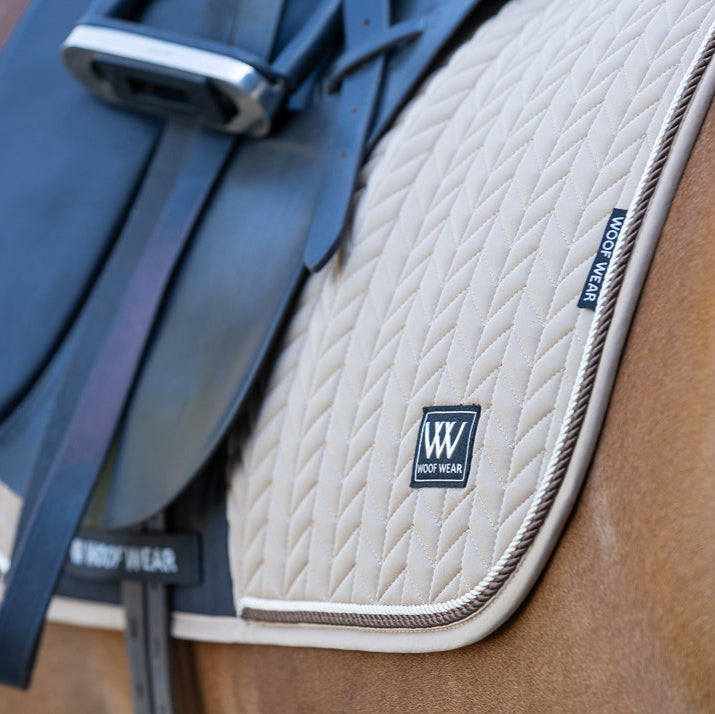 Woof Wear Herringbone Dressage Saddle Pad #colour_caramel