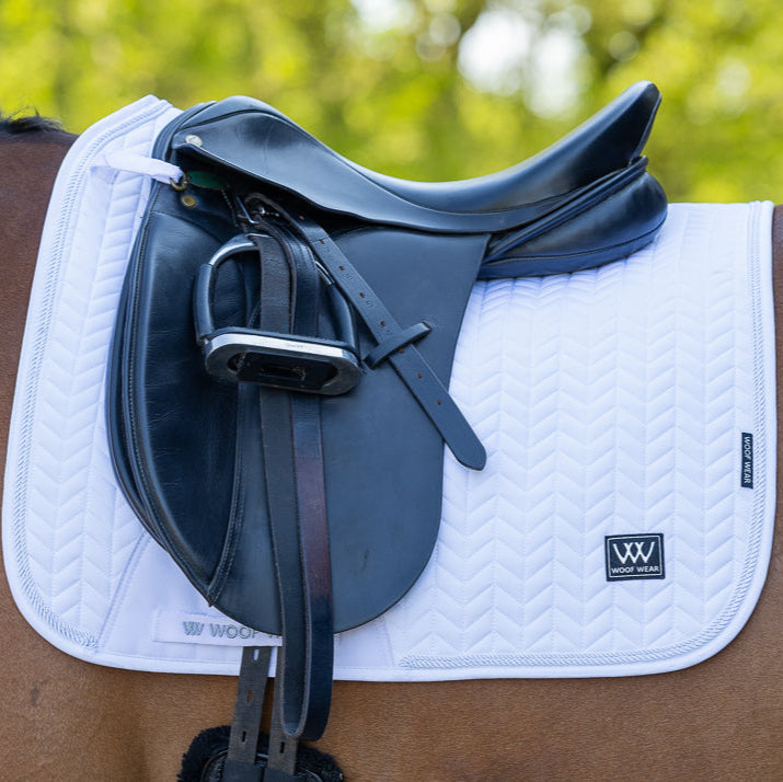 Woof Wear Herringbone Dressage Saddle Pad #colour_white